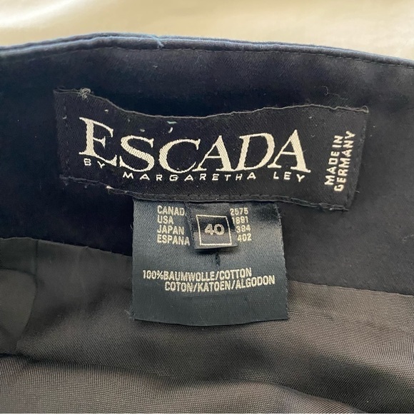 WOMEN’S ESCADA dark navy blue/black pencil skirt w/ slit at front size 10 - Picture 7 of 7